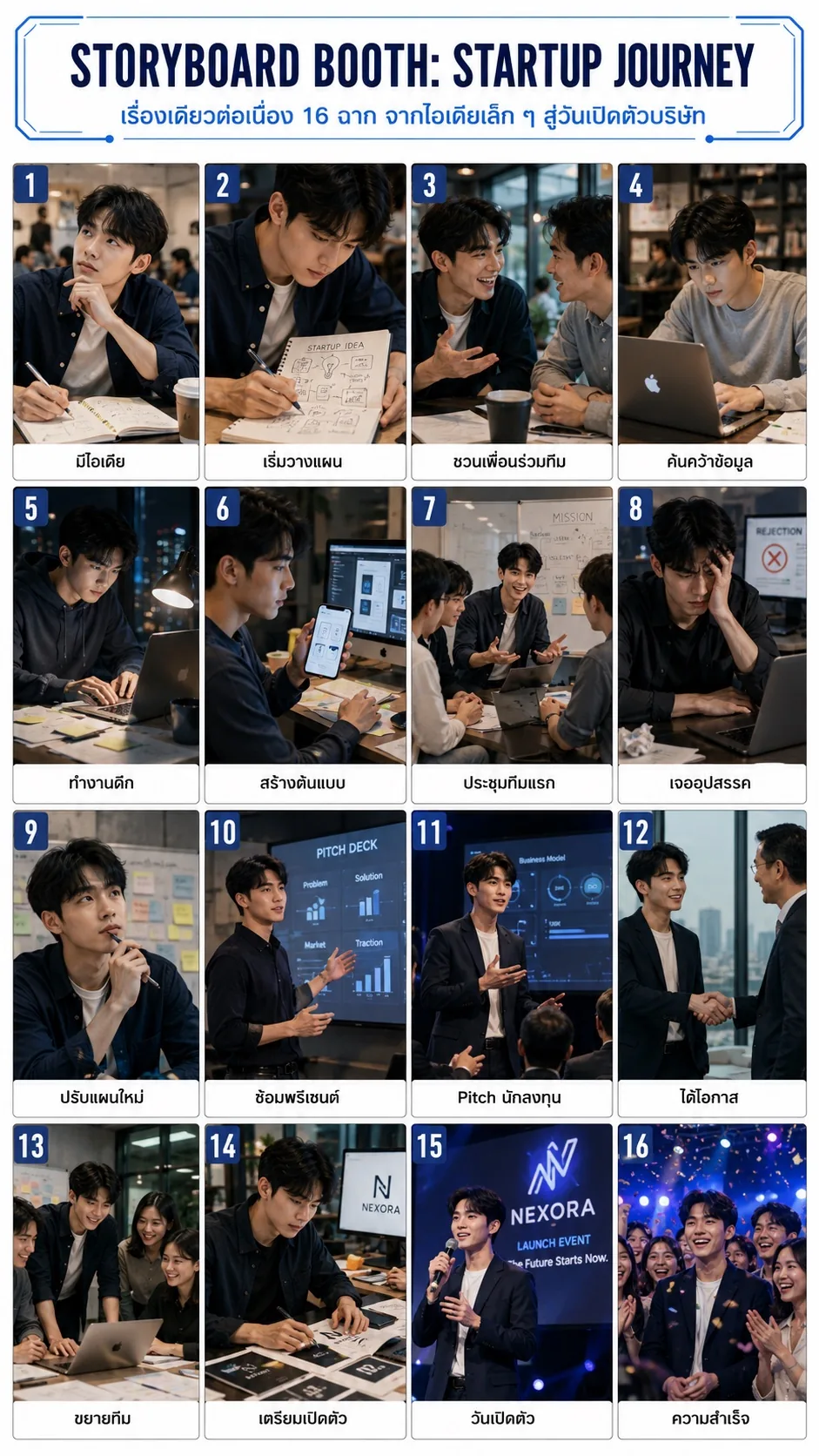 ขั้นที่ 3 เล่าเรื่องเป็นชุด สตอรี่บอร์ดหลายช็อต